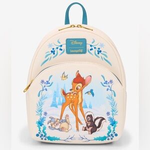 New Loungefly Disney Bambi Snow Friends Mini Backpack.